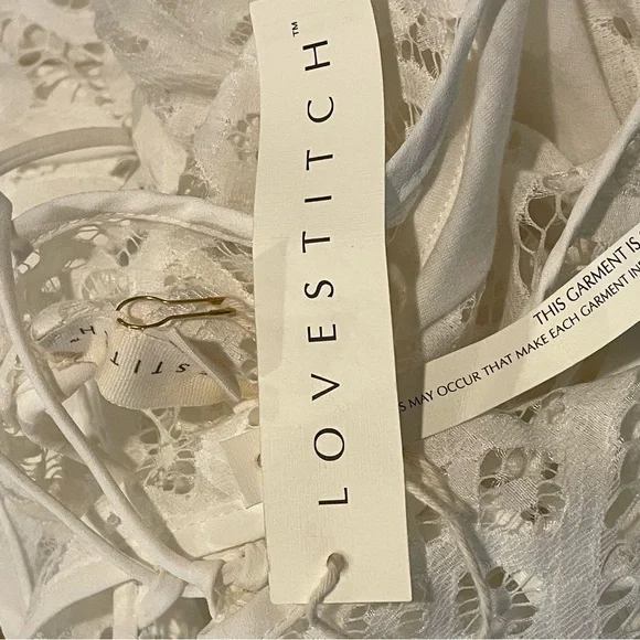 LOVESTITCH Ivory Lace One of a Kind Maxi Dress/Swimsuit Cover NWT Size L